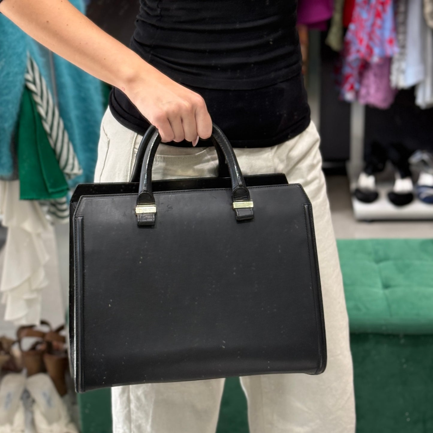 VICTORIA BECKHAM Leather Handle Box Bag