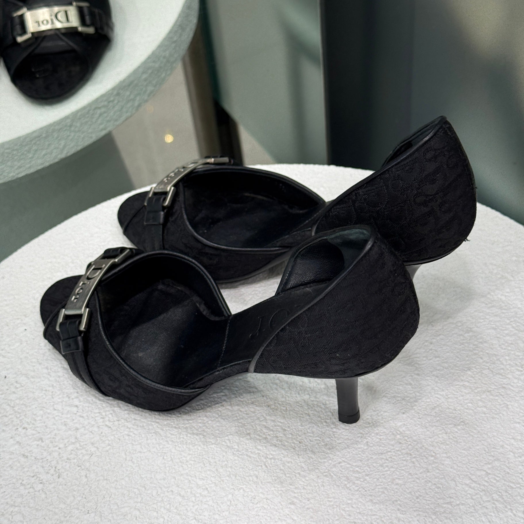 DIOR Vintage Black Peep-Toe Heels Size 36
