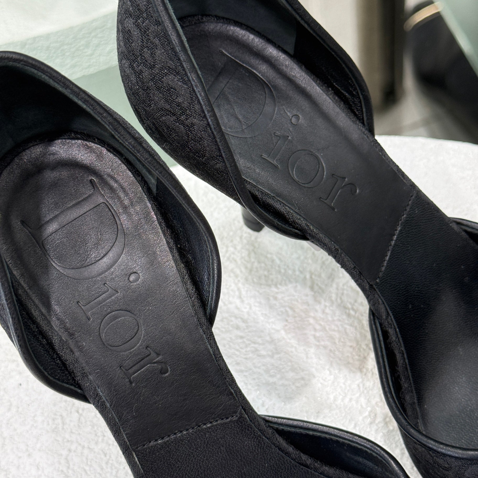 DIOR Vintage Black Peep-Toe Heels Size 36