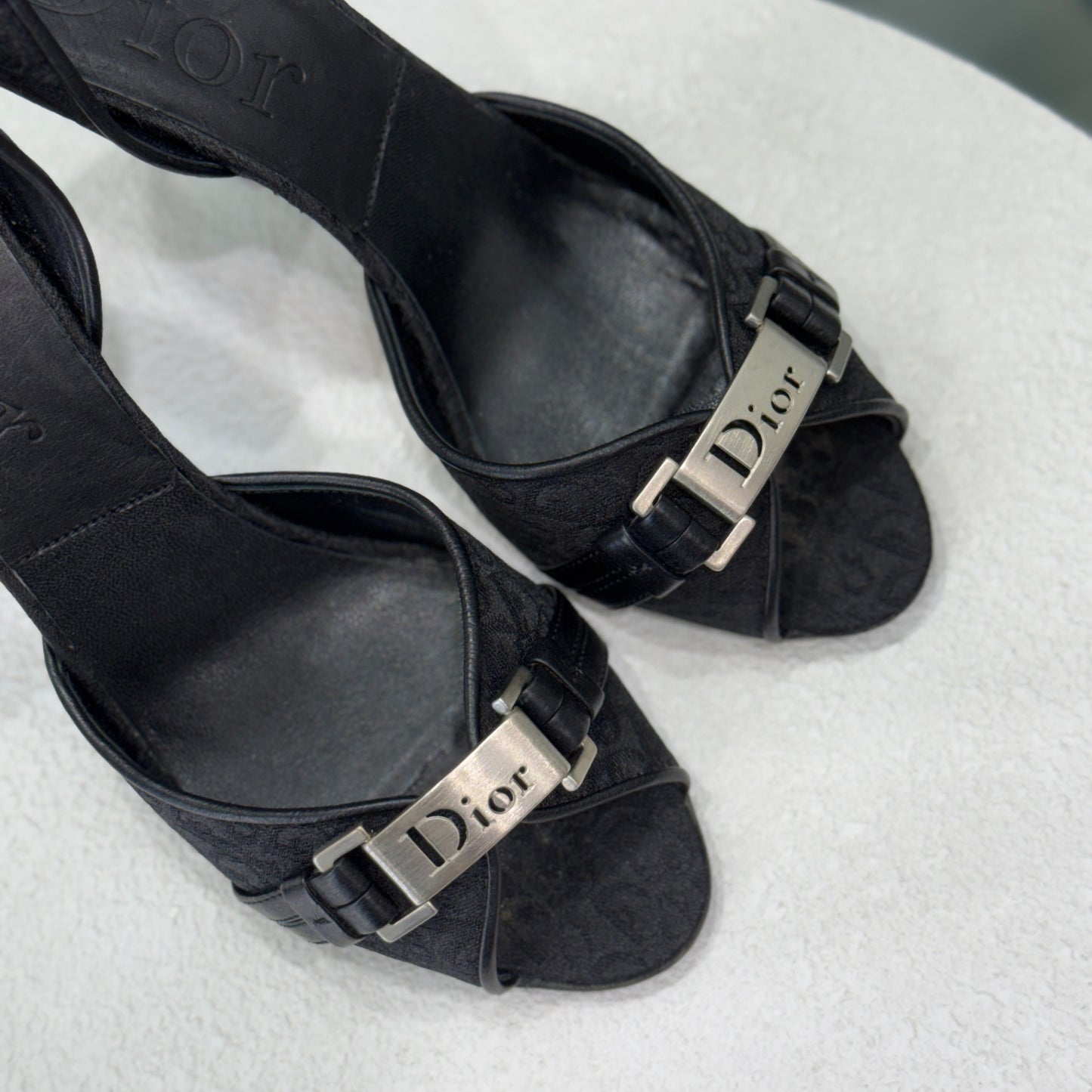 DIOR Vintage Black Peep-Toe Heels Size 36