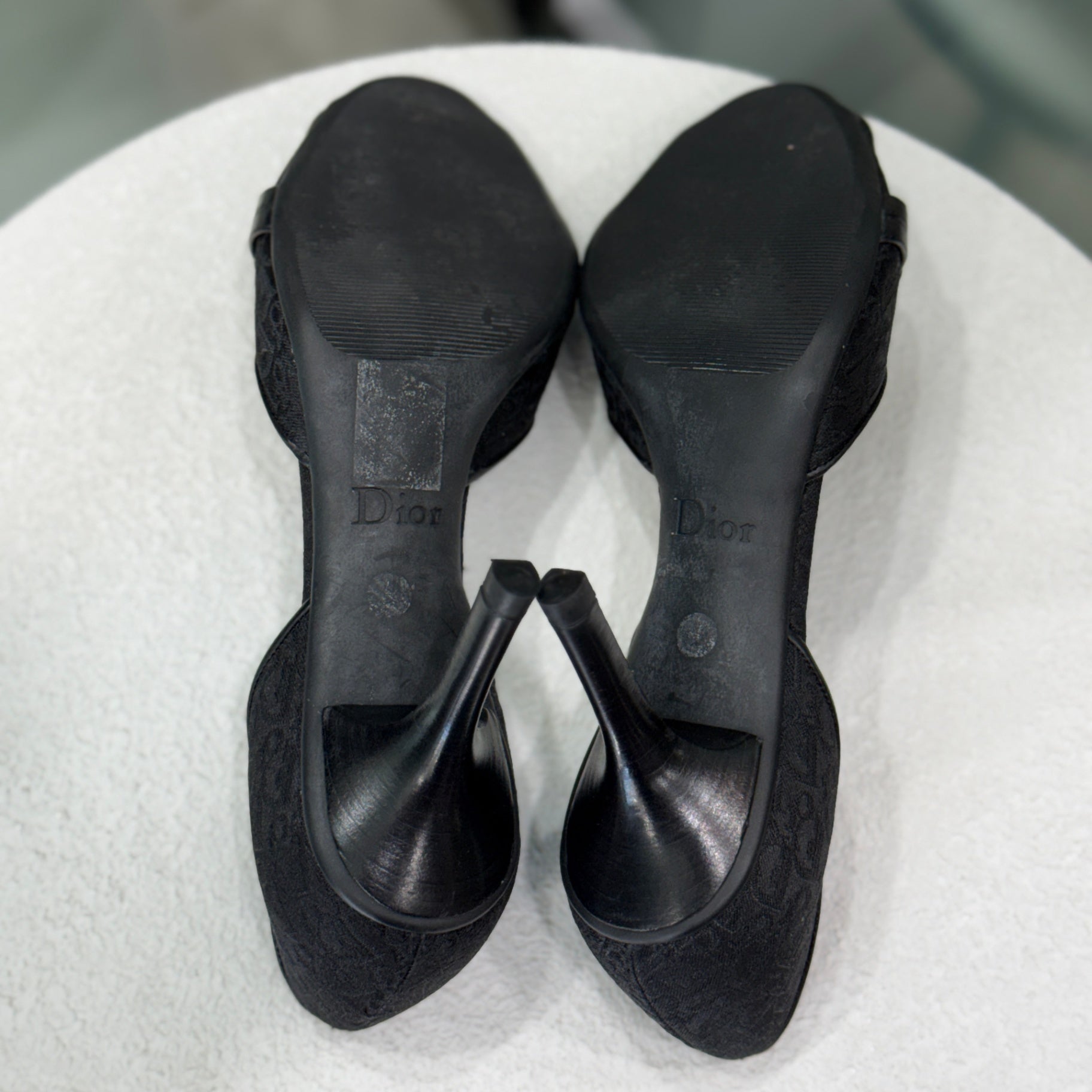 DIOR Vintage Black Peep-Toe Heels Size 36