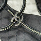 CHANEL Crystal Black Heeled Sandals Sz 38.5