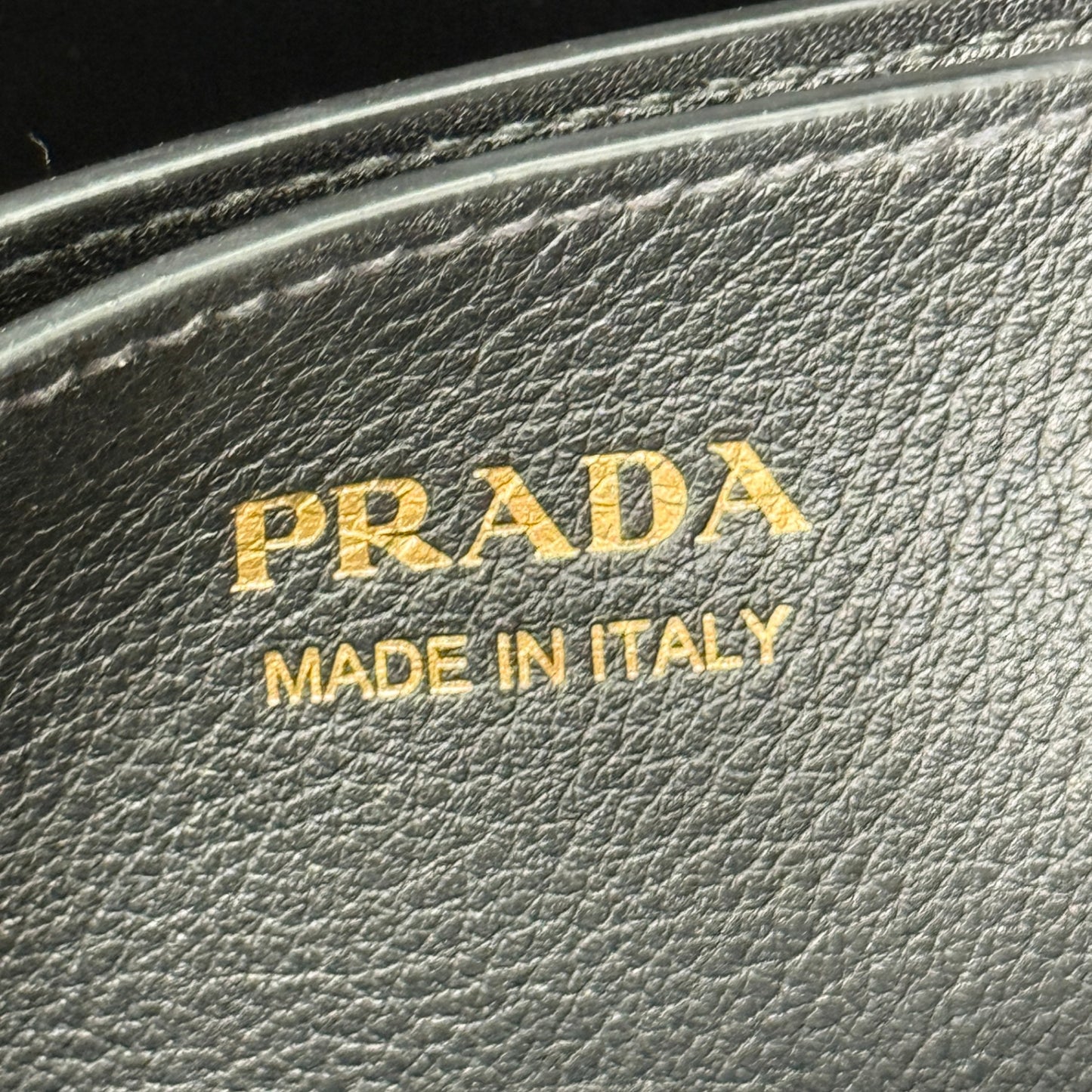 PRADA Buckle Large Leather Bag with Studded Belt