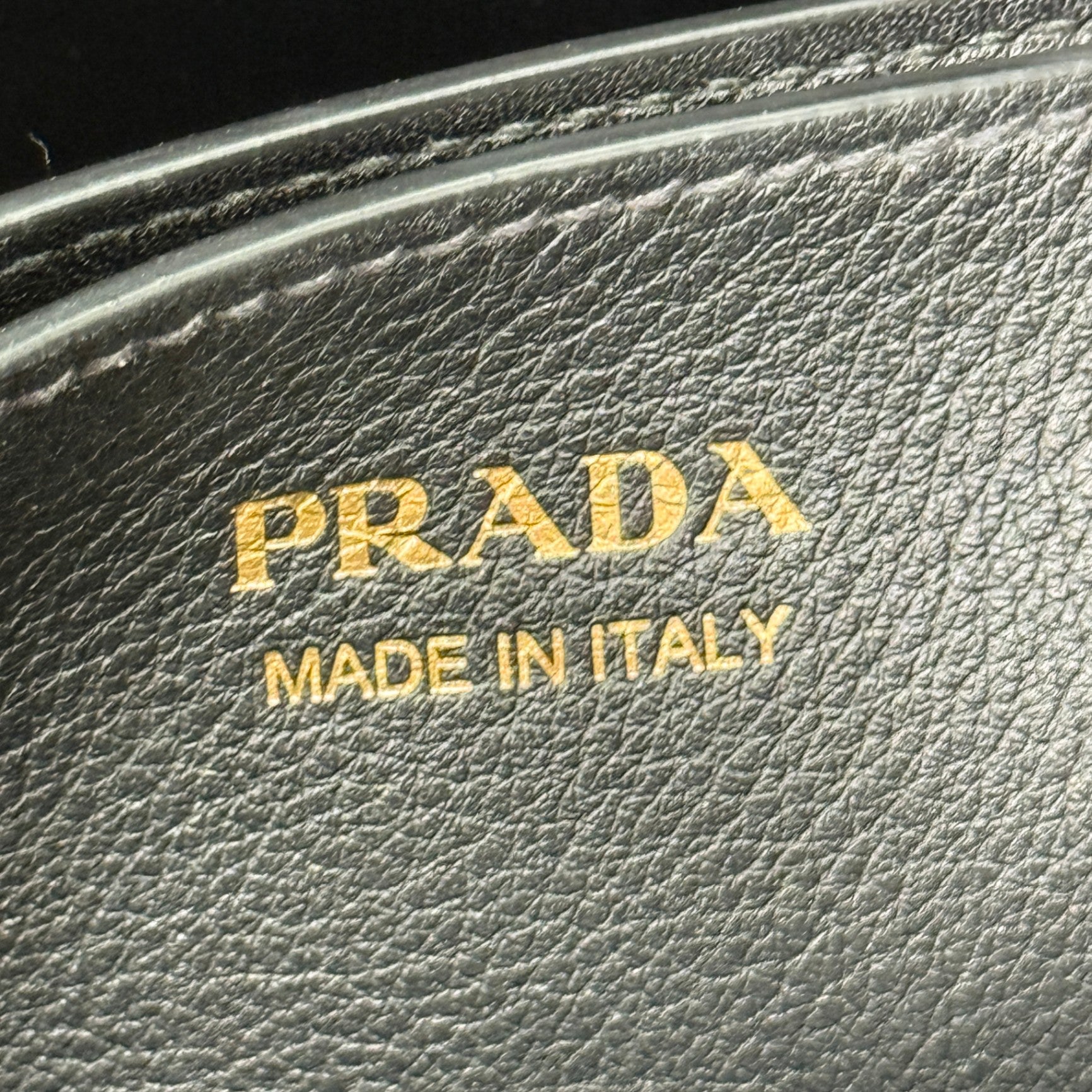PRADA Buckle Large Leather Bag with Studded Belt