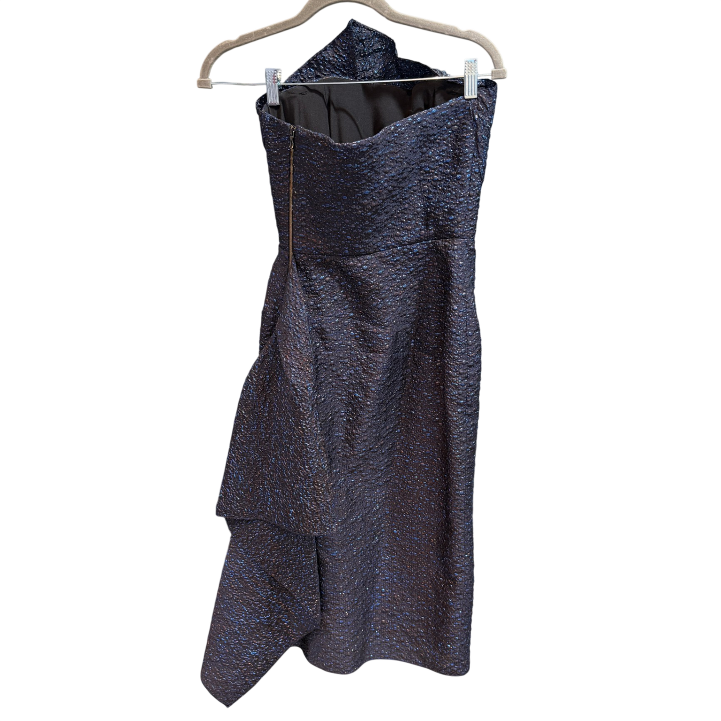 ROLAND MOURET Blue/Blk strapless dress size 8