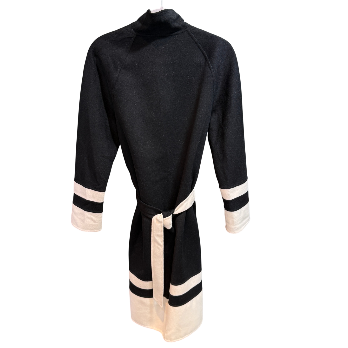 VALENTINO Black and White Cashmere Coat Size 8
