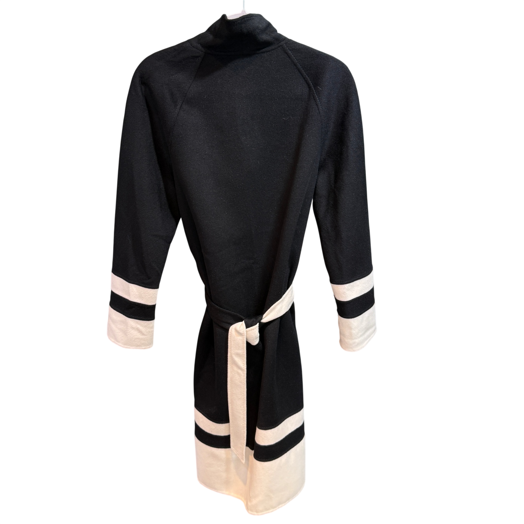VALENTINO Black and White Cashmere Coat Size 8
