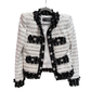 BALMAIN Black & White Military Blazer Size 38