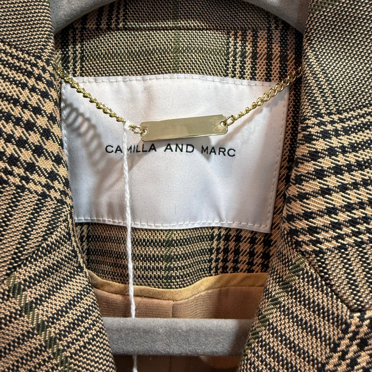 CAMILLA & MARC Harlequin Check Print Coat Size 8