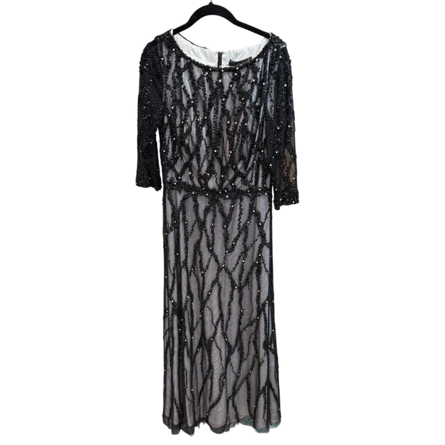 LENA KASPARIAN Black Sequin Gown Sz 14
