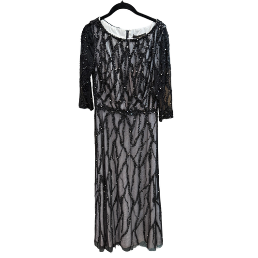 LENA KASPARIAN Black Sequin Gown Sz 14