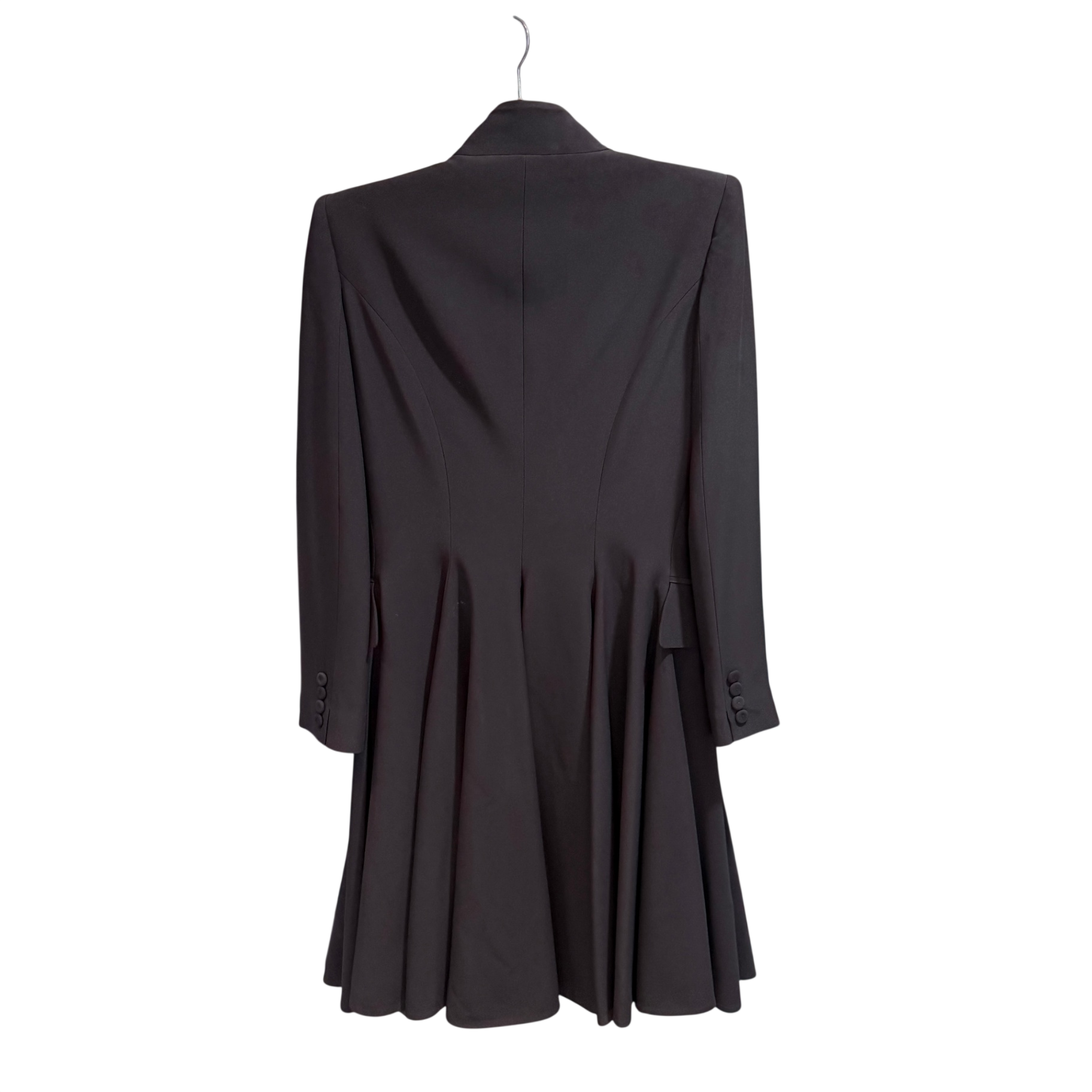 ALEXANDER MCQUEEN Black Flare Coat Dress Size 44