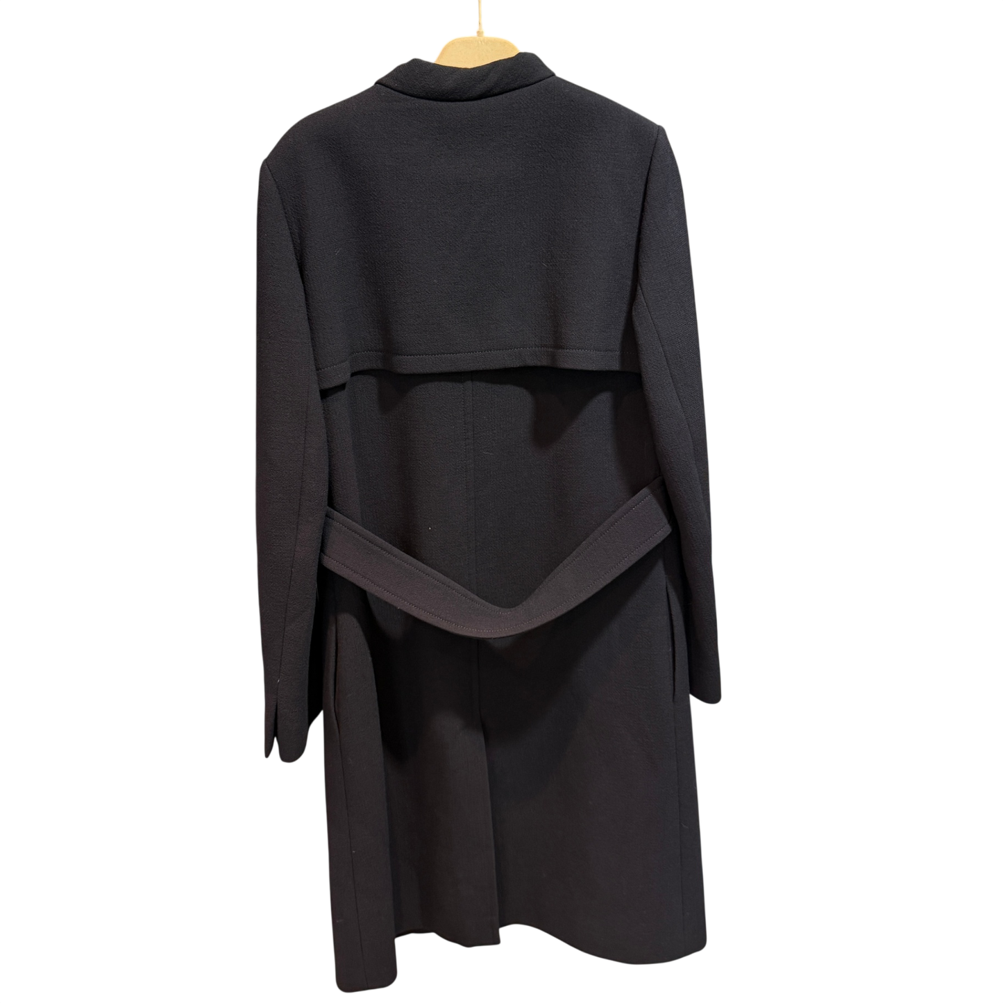 CHLOÉ Black Wool Collarless Coat Size 40