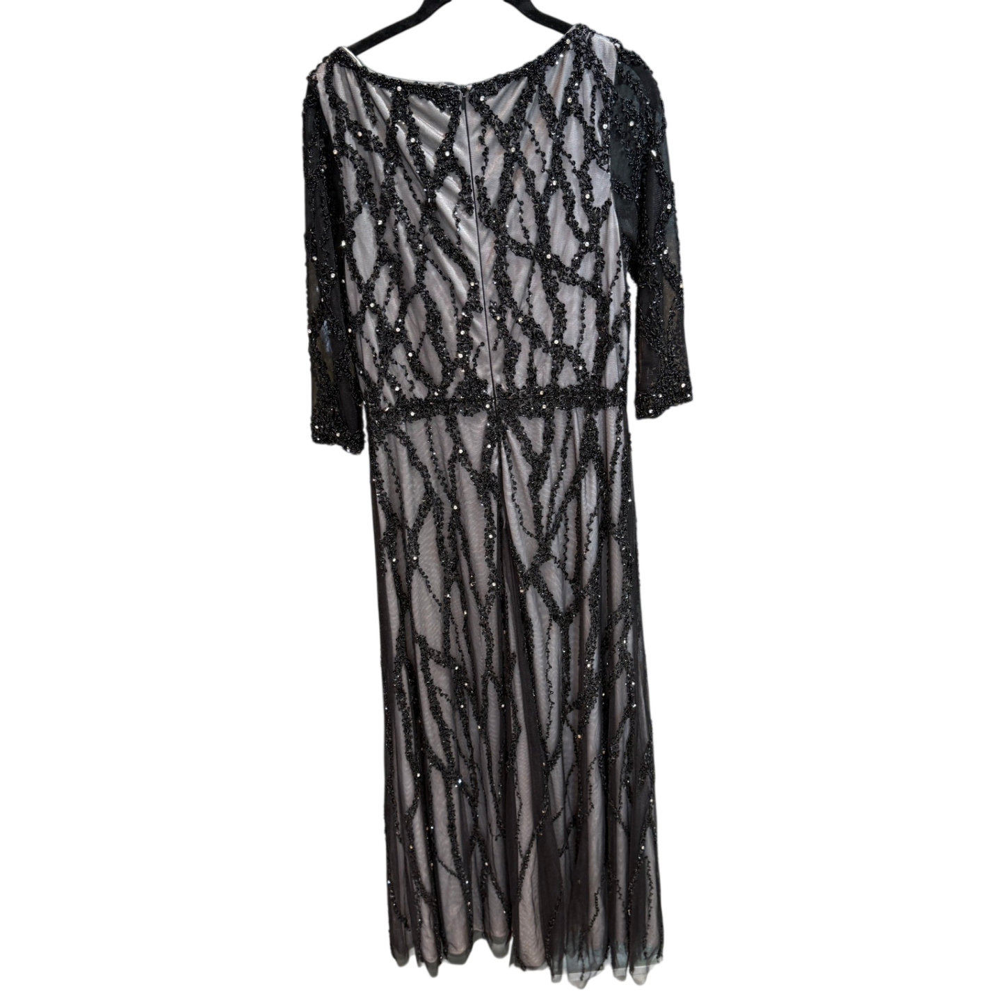 LENA KASPARIAN Black Sequin Gown Sz 14