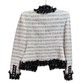 BALMAIN Black & White Military Blazer Size 38