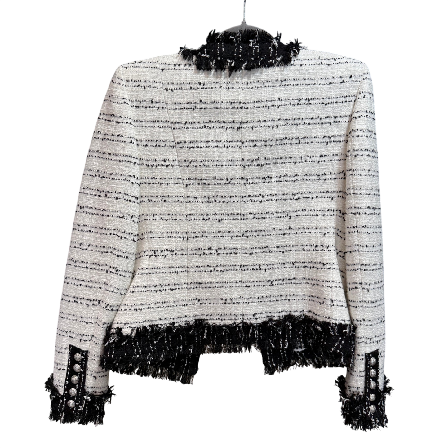 BALMAIN Black & White Military Blazer Size 38