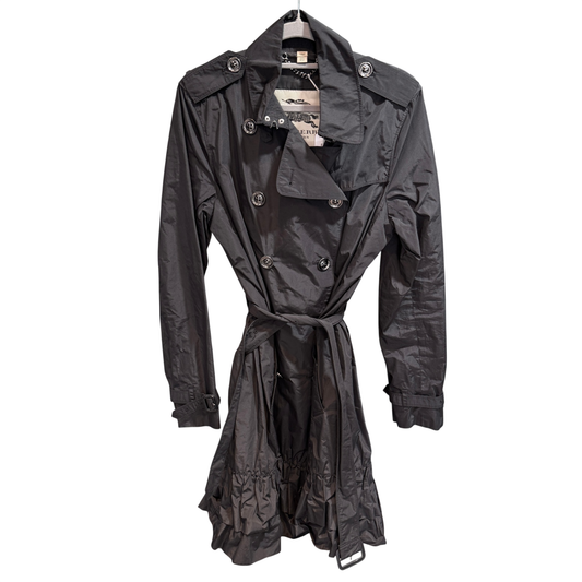 BURBERRY Black Long Coat Size 14