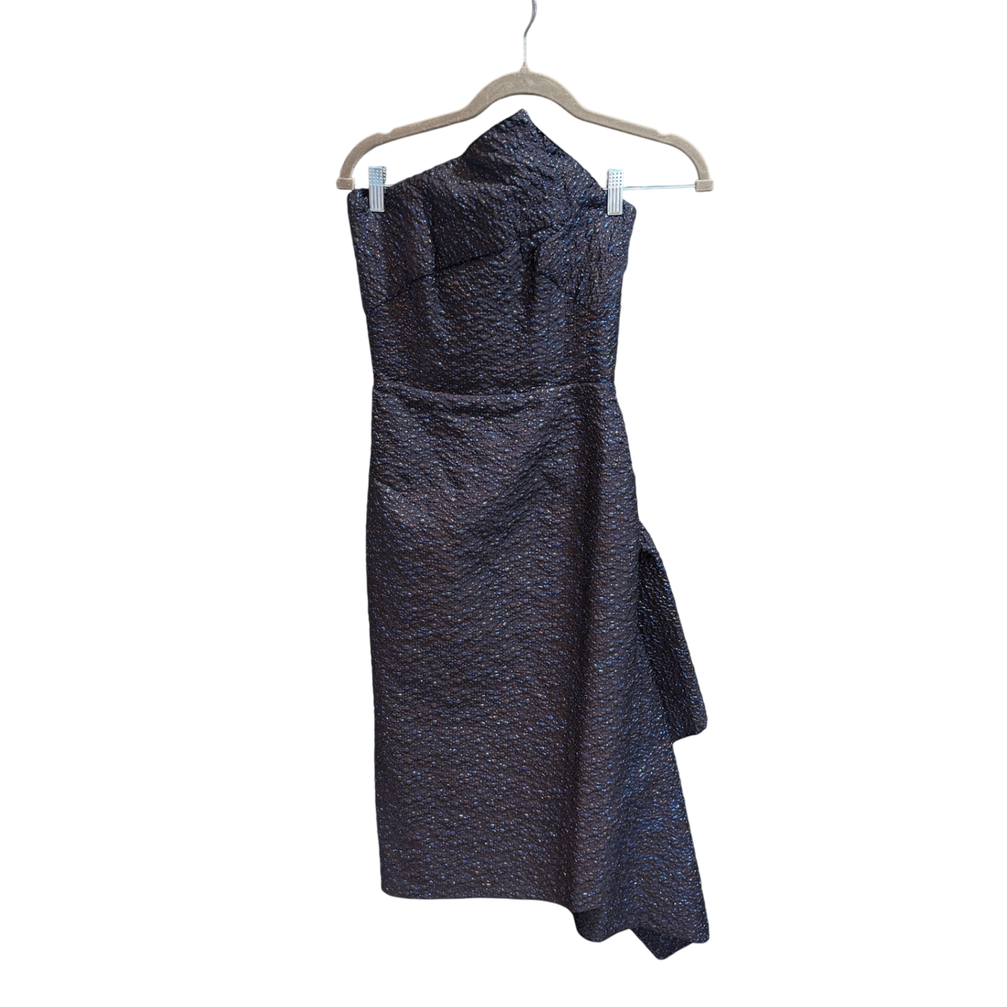 ROLAND MOURET Blue/Blk strapless dress size 8