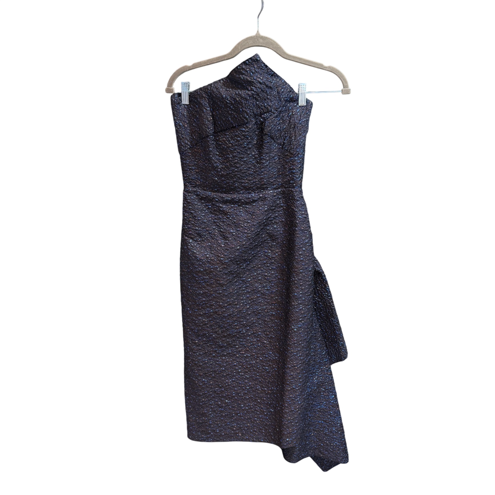 ROLAND MOURET Blue/Blk strapless dress size 8