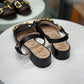 GUCCI Black & Gold Heeled Sandal Sz 37