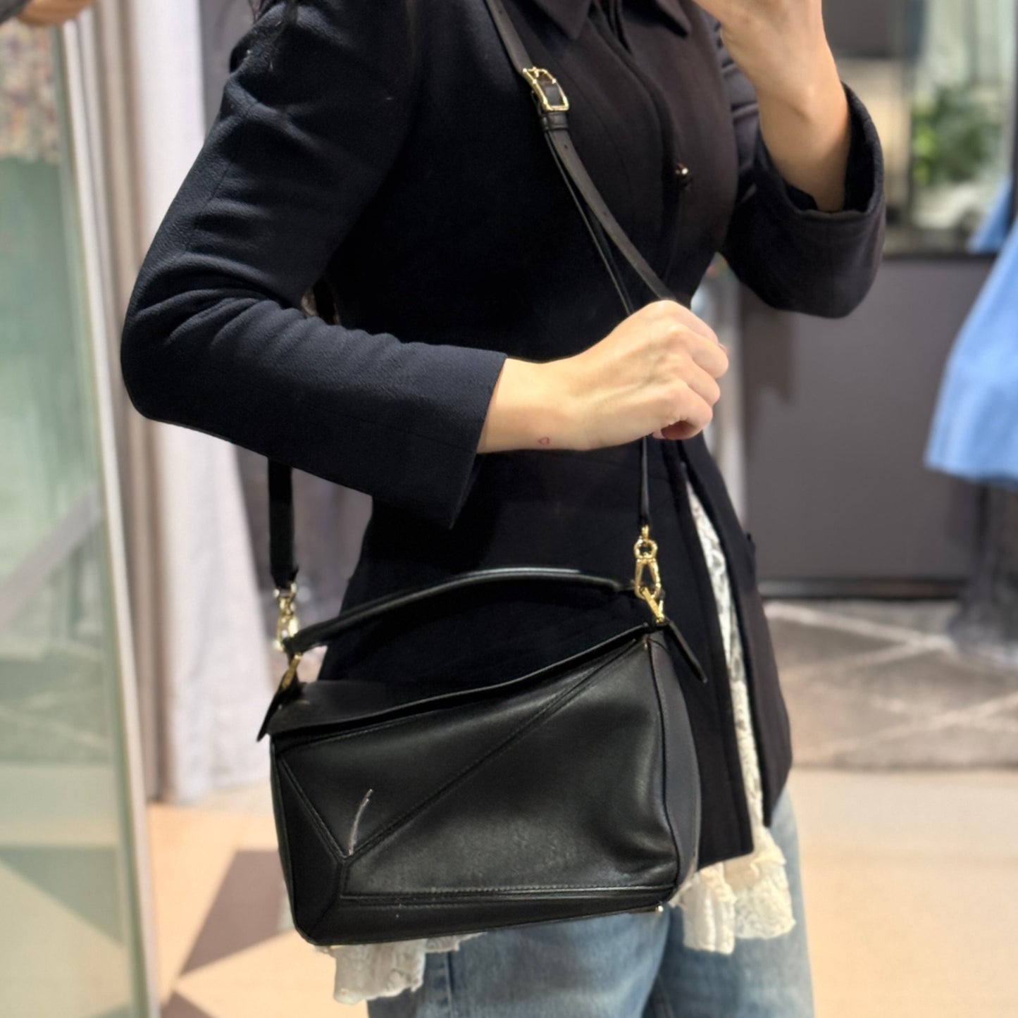 LOEWE Small Puzzle Bag - Black