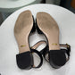 GUCCI Black & Gold Heeled Sandal Sz 37
