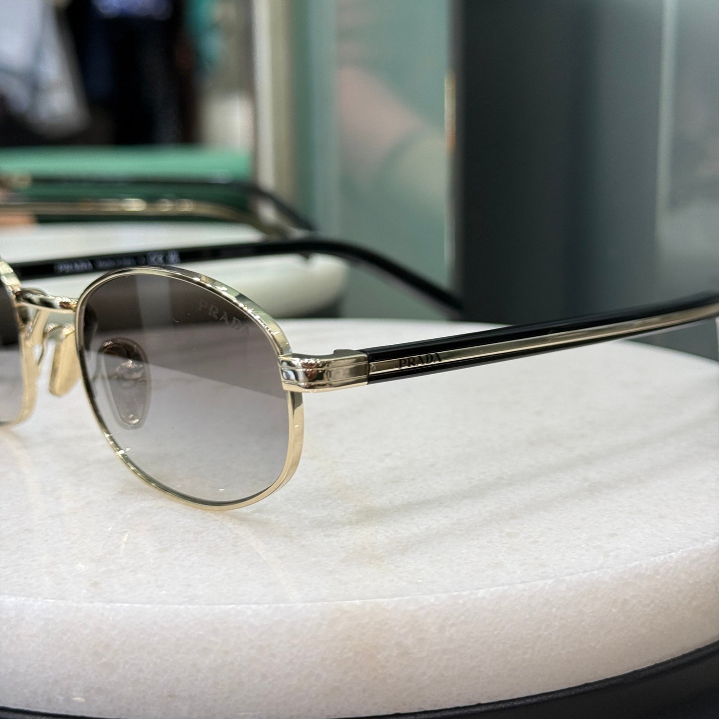 PRADA Black Round Lens Sunglasses