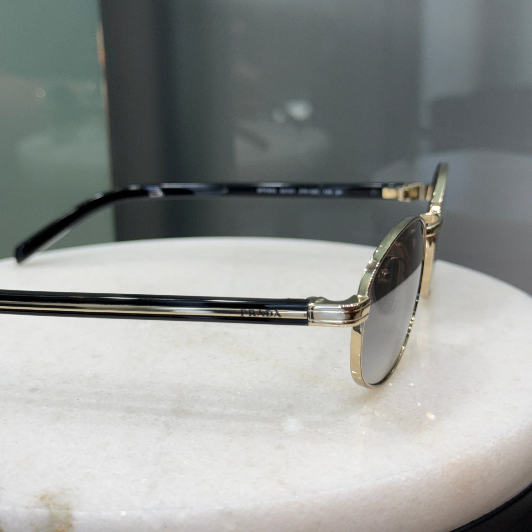 PRADA Black Round Lens Sunglasses