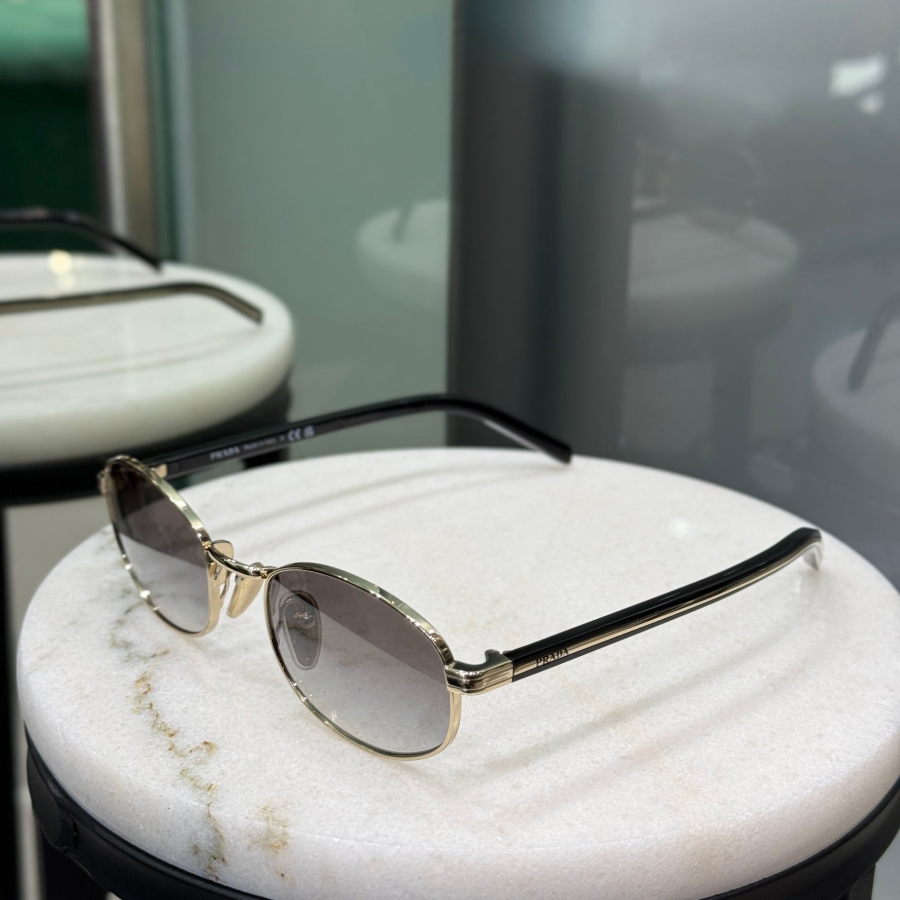 PRADA Black Round Lens Sunglasses