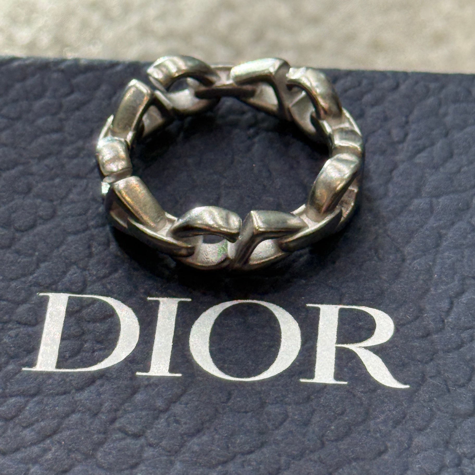 DIOR Silver Mens ring Sz M 