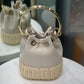 JIMMY CHOO Bon Bon Wicker Bucket Bag