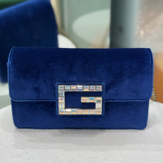 GUCCI Blue Velvet Crossbody