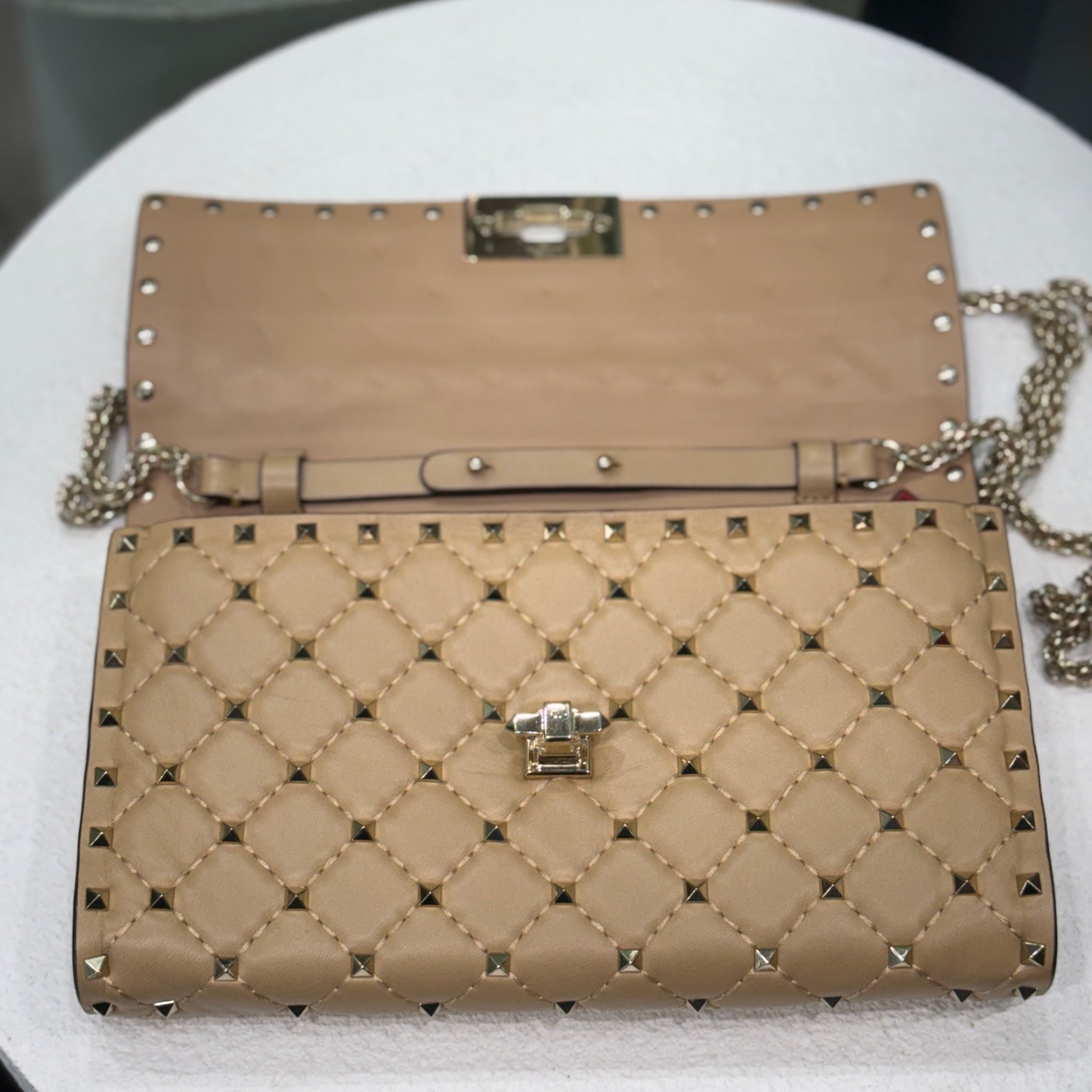 VALENTINO Garavani Beige Studded Crossbody