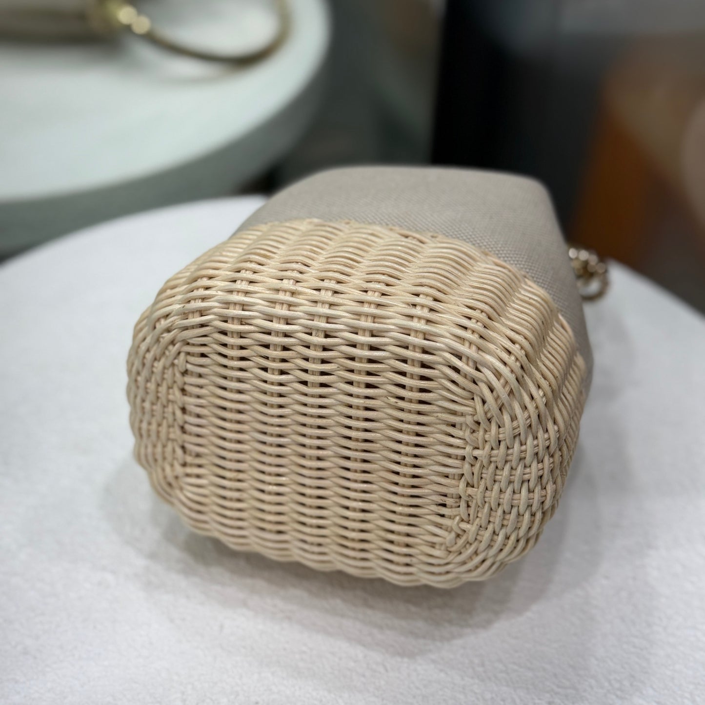 JIMMY CHOO Bon Bon Wicker Bucket Bag