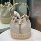 JIMMY CHOO Bon Bon Wicker Bucket Bag