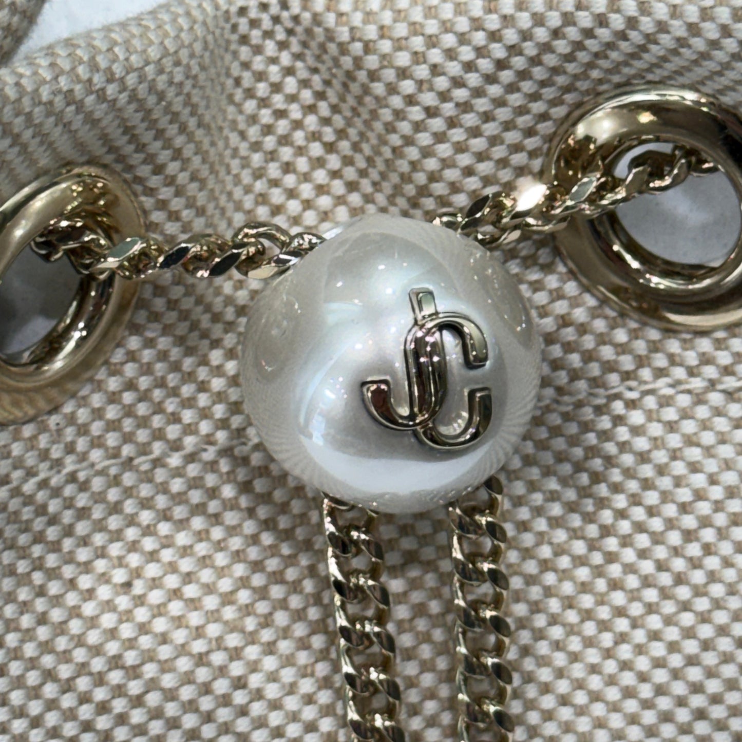 JIMMY CHOO Bon Bon Wicker Bucket Bag