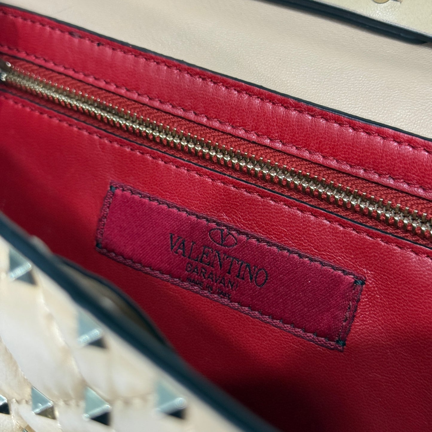VALENTINO Garavani Beige Studded Crossbody