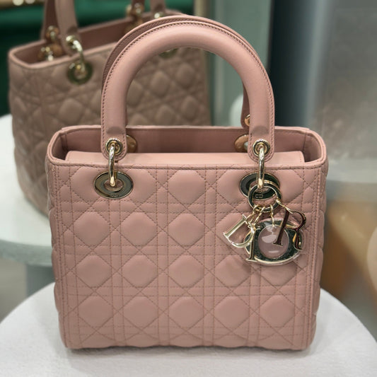 DIOR Lady Dior Bag Blush Cannage - Medium