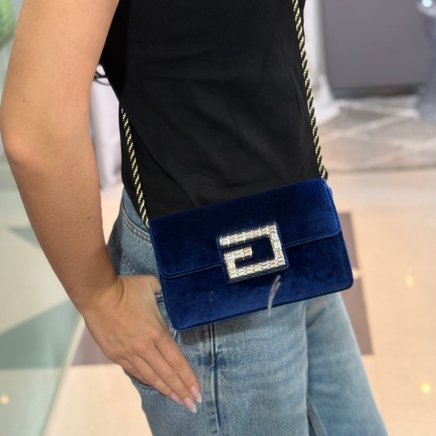 GUCCI Blue Velvet Crossbody