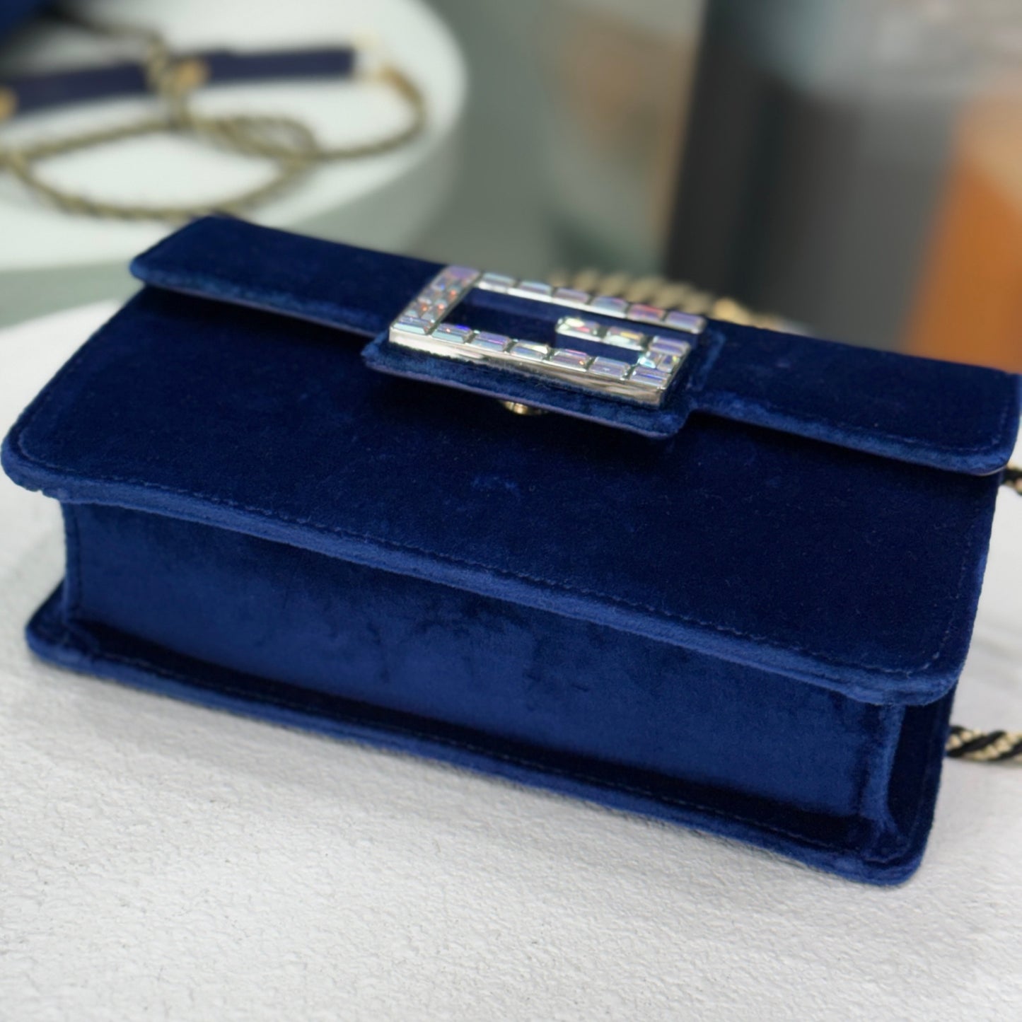 GUCCI Blue Velvet Crossbody