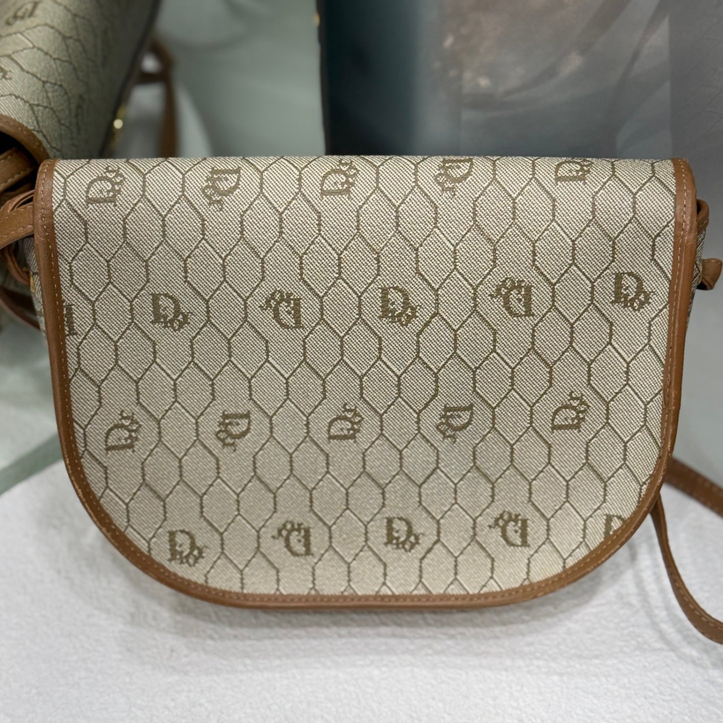 DIOR Honeycomb Coated Canvas Crossbody Bag