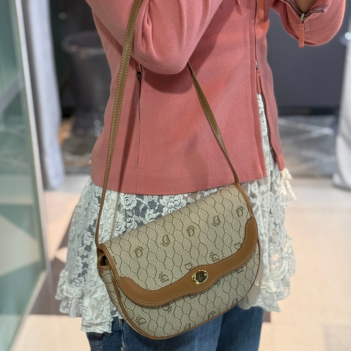 DIOR Honeycomb Coated Canvas Crossbody Bag