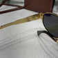 CELINE Gold Frame Oval Sunglasses (C & B)
