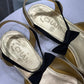 CHANEL Gold & Black Flats Sz 40 C