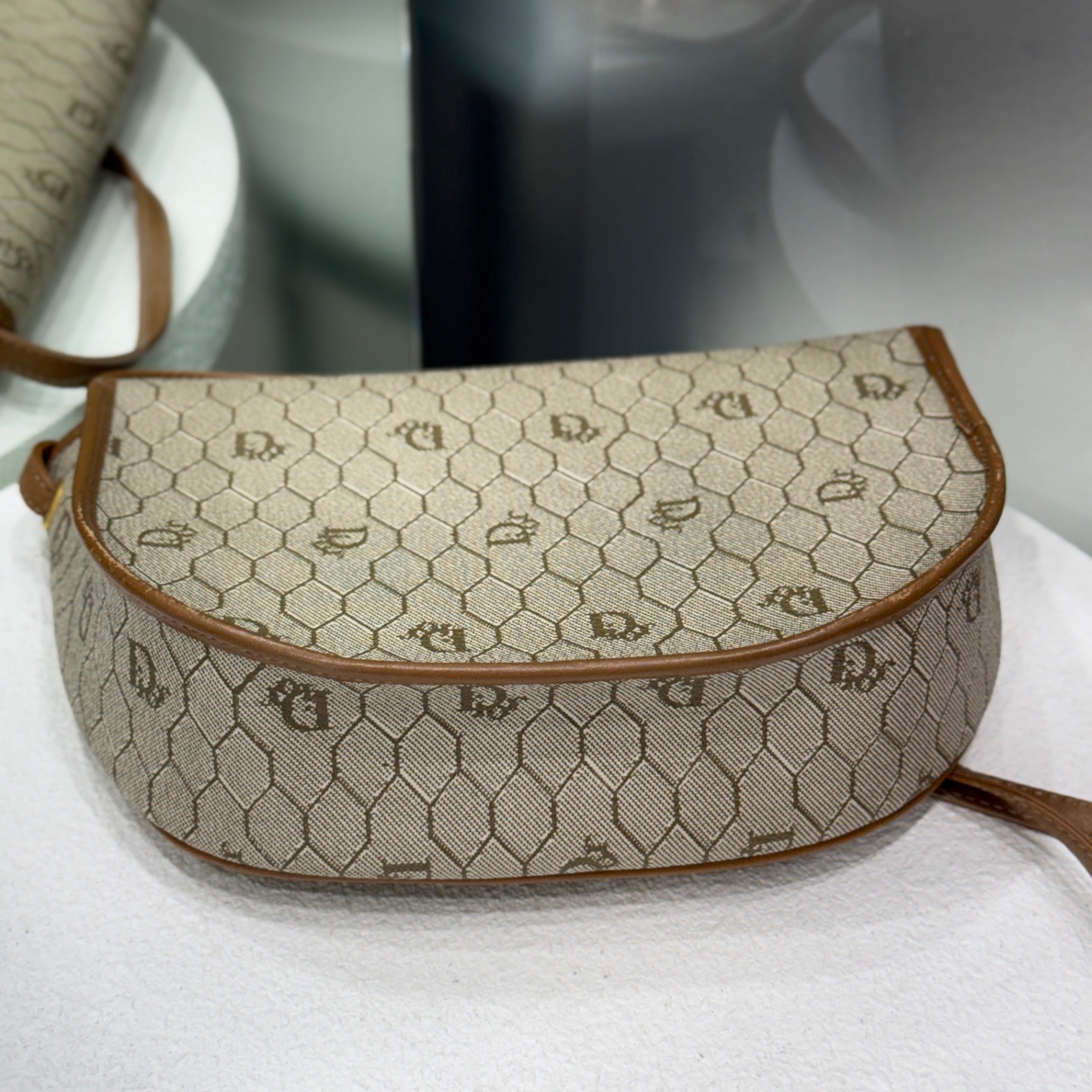 DIOR Honeycomb Coated Canvas Crossbody Bag