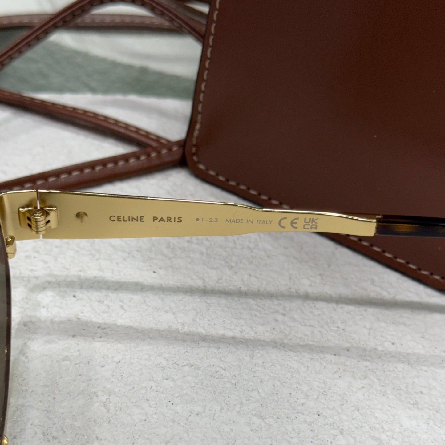 CELINE Gold Frame Oval Sunglasses (C & B)