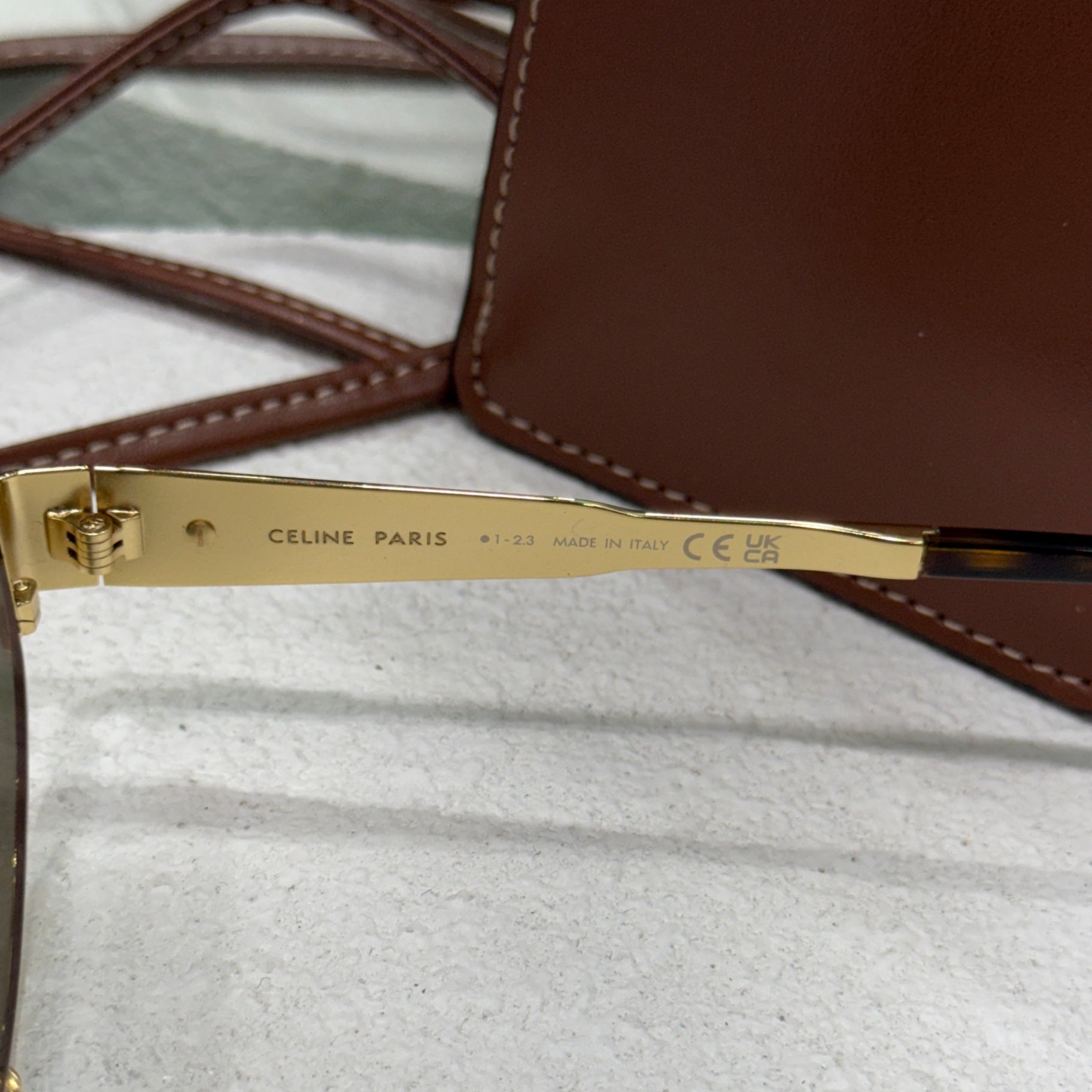 CELINE Gold Frame Oval Sunglasses (C & B)