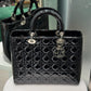 DIOR Lady Dior Patent Leather Cannage - Large