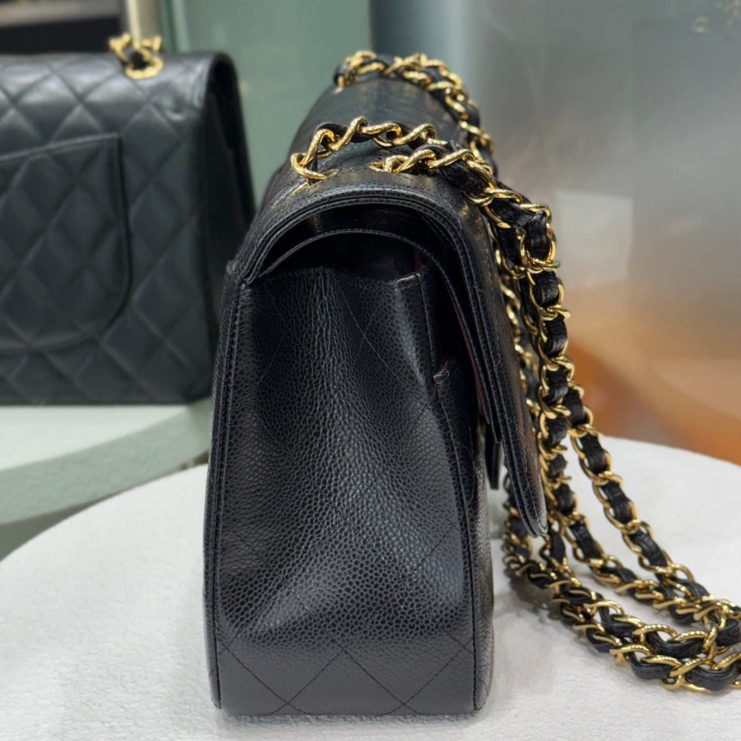 CHANEL Caviar Leather Jumbo Double Flap