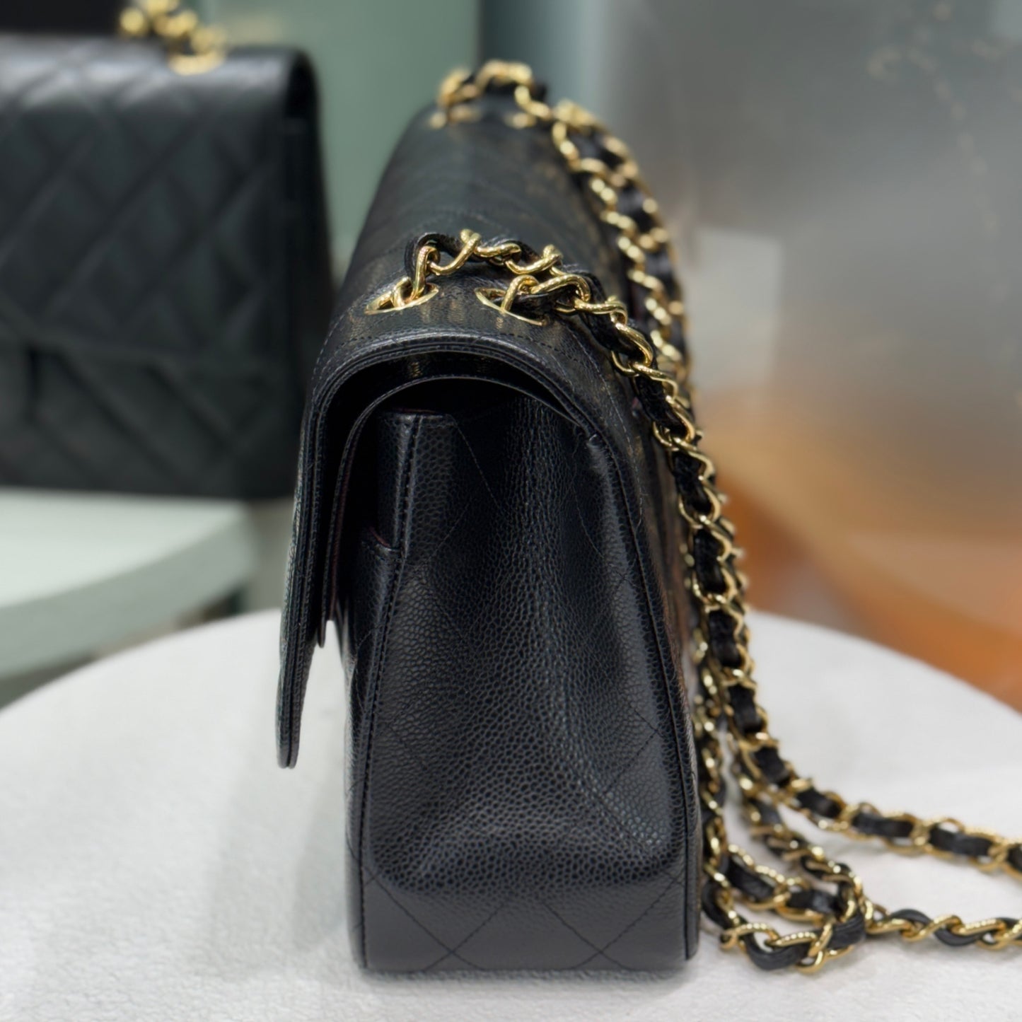 CHANEL Caviar Leather Jumbo Double Flap